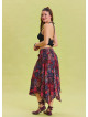 Red Casual Skirt with Gipe Detail and Tied Waist 4504